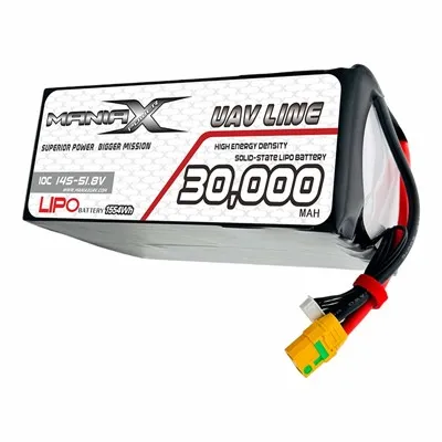 ManiaX Solid-State Lipo 14S-51.8V 30,000mAH 10C Drone & UAV Battery